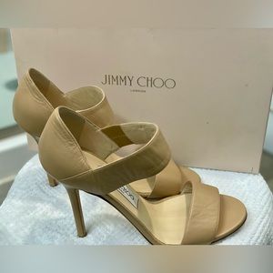 Jimmy Choo Tallow Kid Sandal in Nude
